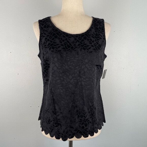 NWT Covington Scallop Blank Dress Tank Top Size M - Picture 1 of 8
